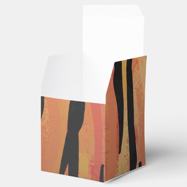 Tiger Hot orange und Black Print Geschenkschachtel (Geöffnet)