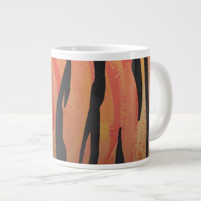 Tiger Hot orange und Black Print Jumbo-Tasse (Vorderseite Rechts)