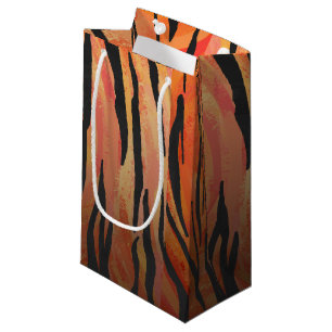 Tiger Hot orange und Black Print Kleine Geschenktüte