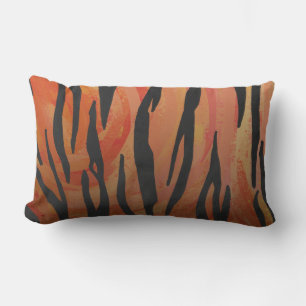 Tiger Hot orange und Black Print Lendenkissen