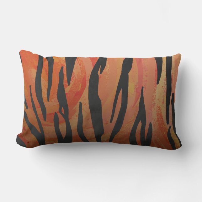 Tiger Hot orange und Black Print Lendenkissen (Vorderseite)