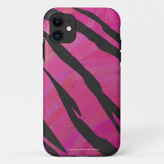 Tiger Hot Pink und Black Print Case-Mate iPhone Hülle (Rückseite)