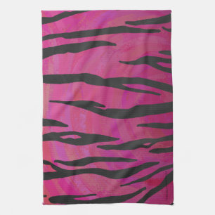 Tiger Hot Pink und Black Print Küchentuch
