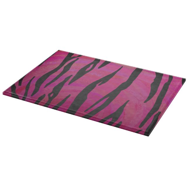 Tiger Hot Pink und Black Print Schneidebrett (Ecke)