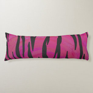 Tiger Hot Pink und Black Print Seitenschläferkissen