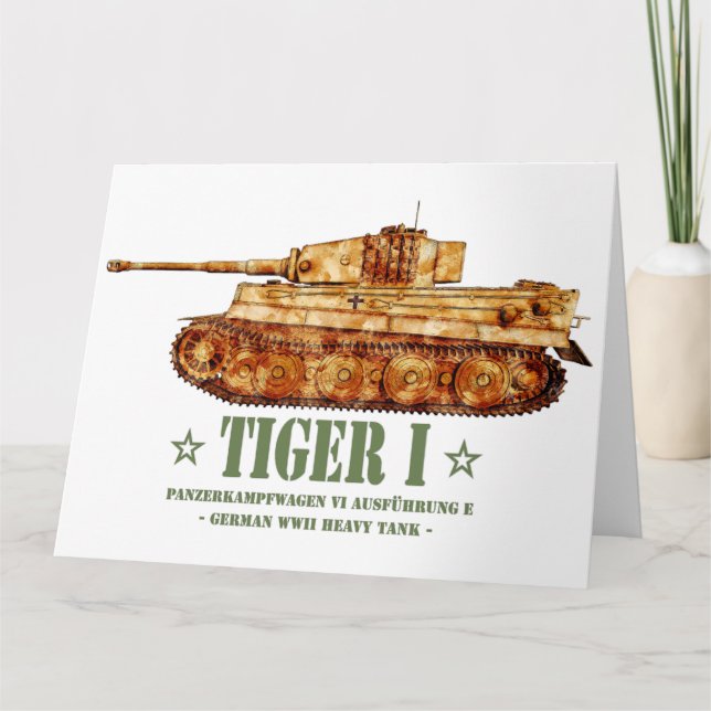 Tiger I. Weltkrieg Zweiter deutscher Panzer Dankeskarte (Vorderseite)