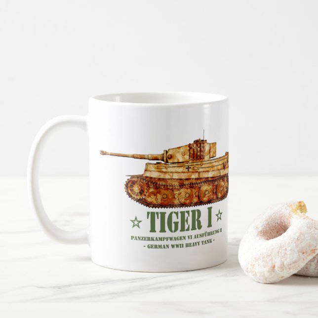 Tiger I. Weltkrieg Zweiter deutscher Panzer Kaffeetasse (Mit Donut)
