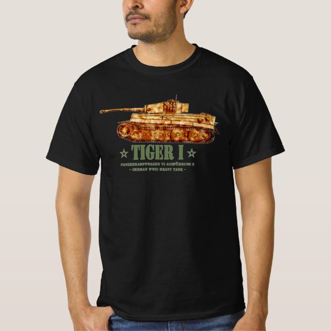 Tiger I. Weltkrieg Zweiter deutscher Panzer T-Shirt (Vorderseite)