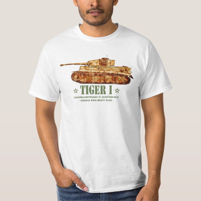 Tiger I. Weltkrieg Zweiter deutscher Panzer T-Shirt (Vorderseite)