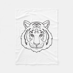 Tiger Illustration Fleecedecke