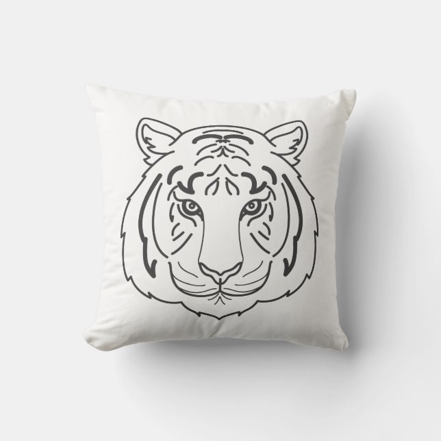 Tiger Illustration Kissen (Vorderseite)