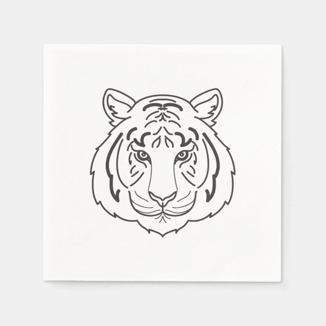 Tiger Illustration Serviette (Vorderseite)