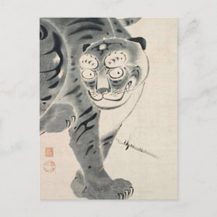 Tiger Illustration von Ito Jakuchu Postkarte