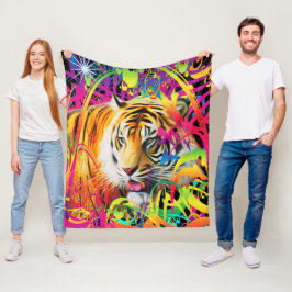 Tiger im Dschungel Fleece Blanket