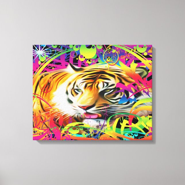 Tiger im Dschungel Leinwanddruck (Vorderseite)