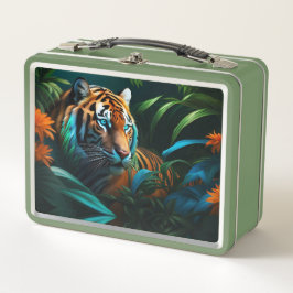 Tiger im Dschungel Metal Lunchbox