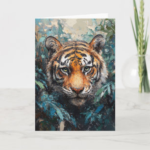 Tiger im Dschungel Porträtmalerei Karte