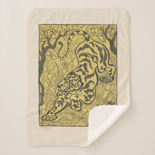 Tiger im Dschungel (Wild Animal) (von Paul Ranson) Sherpadecke (Vorderseite)