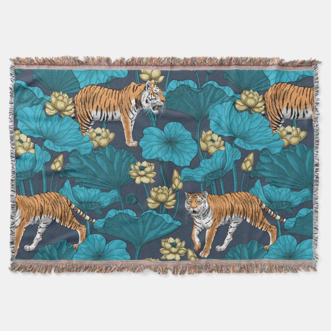 Tiger im gelben Lotusteich Decke (Vorderseite)