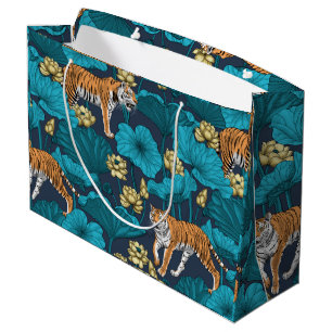 Tiger im gelben Lotusteich Große Geschenktüte