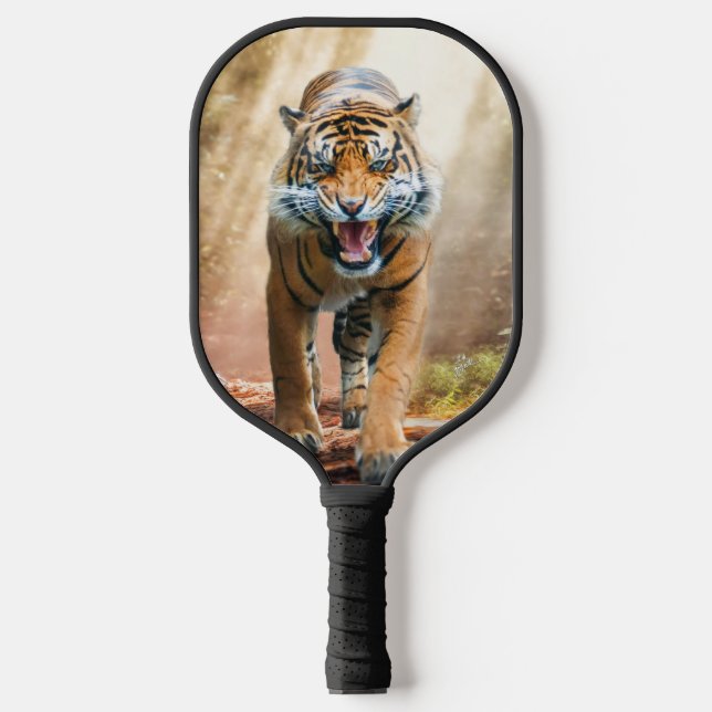 Tiger im Hintergrund Pickleball Schläger (Vorderseite)