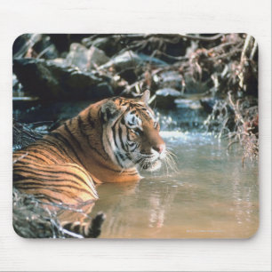 Tiger im Wasser Mousepad
