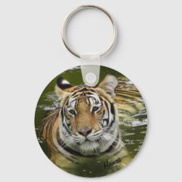Tiger im Wasser Schlüsselanhänger
