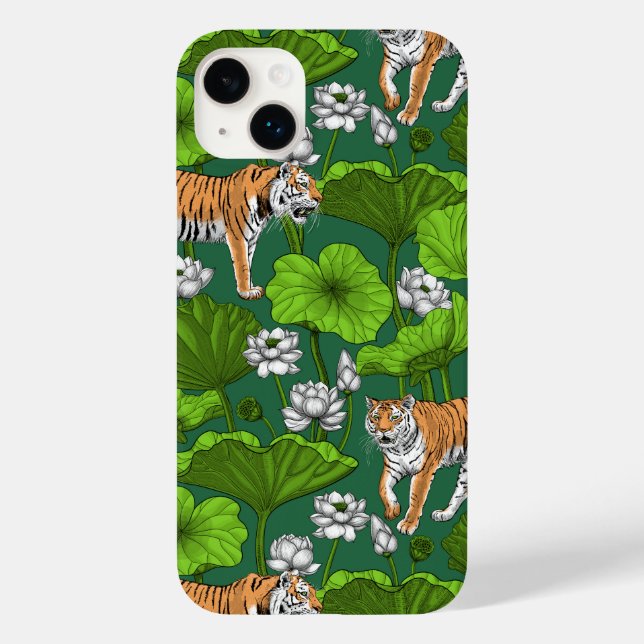 Tiger im weißen Lotusteich Case-Mate iPhone 14 Plus Hülle (Rückseite)