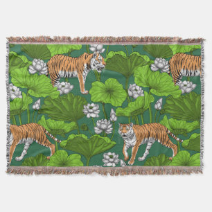 Tiger im weißen Lotusteich Decke