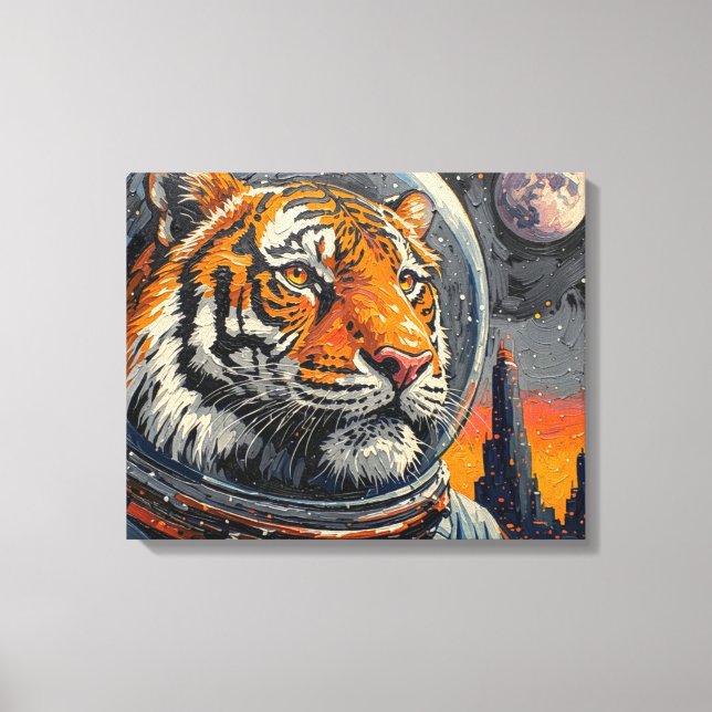 TIGER IM WELTALL-2 LEINWANDDRUCK (Vorderseite)