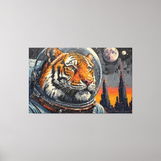 TIGER IM WELTALL-2 LEINWANDDRUCK