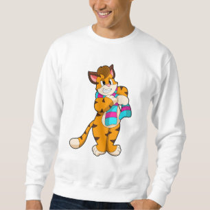 Tiger im Winter mit Scarf Sweatshirt
