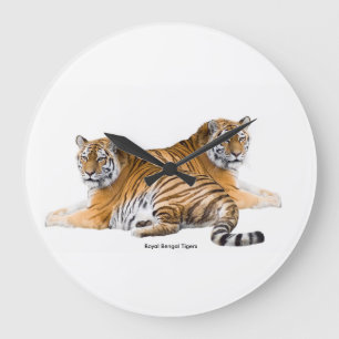 Tiger image for Round-Large-Wall-Clock Große Wanduhr