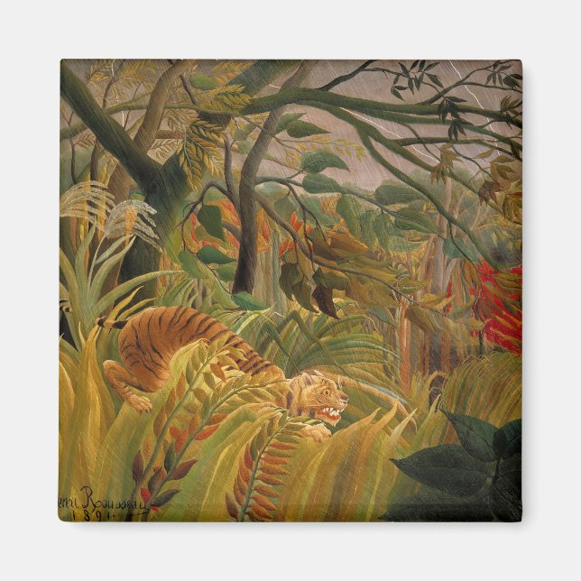 Tiger in a Tropical Storm by Henri Rousseau Magnet (Vorne)