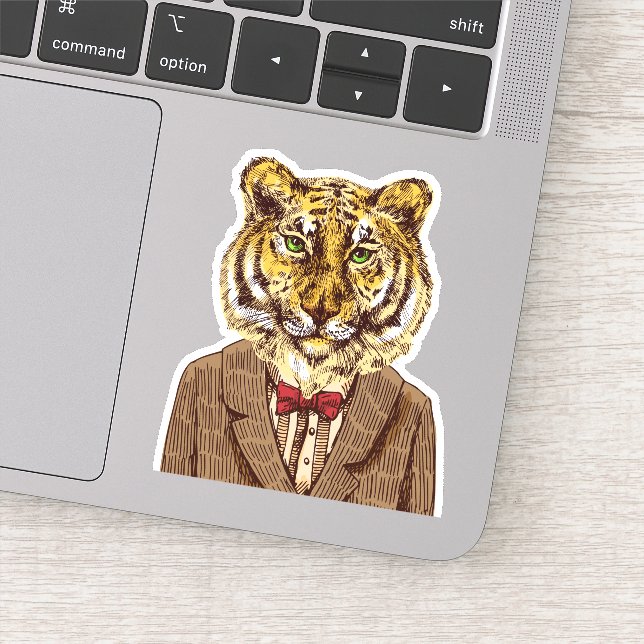 Tiger in Abend Wear Aufkleber (Detail)