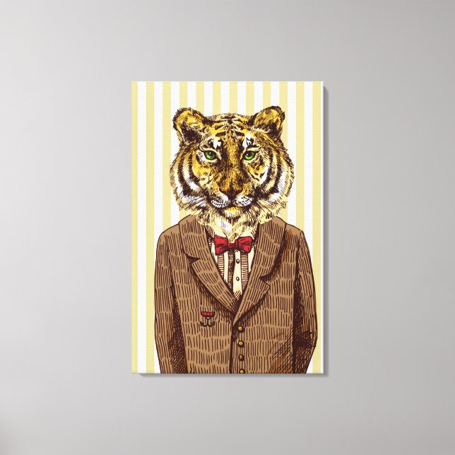 Tiger in Abend Wear Leinwanddruck (Vorderseite)