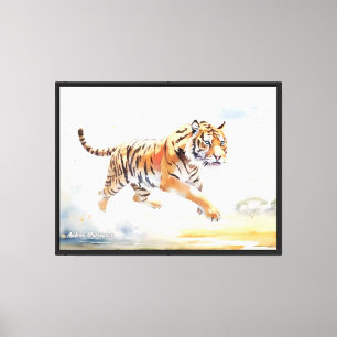 Tiger in Aktion 2 Leinwanddruck