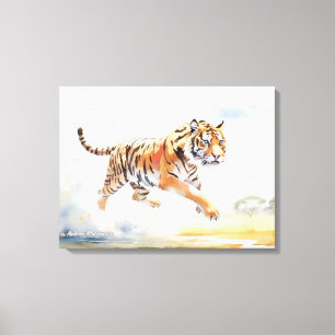 Tiger in Aktion 2 Leinwanddruck