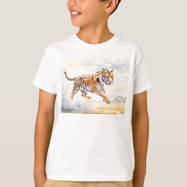 Tiger in Aktion 2 T-Shirt (Vorderseite)