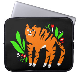 Tiger in Blume Elektronik-Tasche Laptopschutzhülle