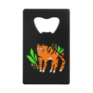 Tiger in Blume Geldbeutel Flaschenöffner