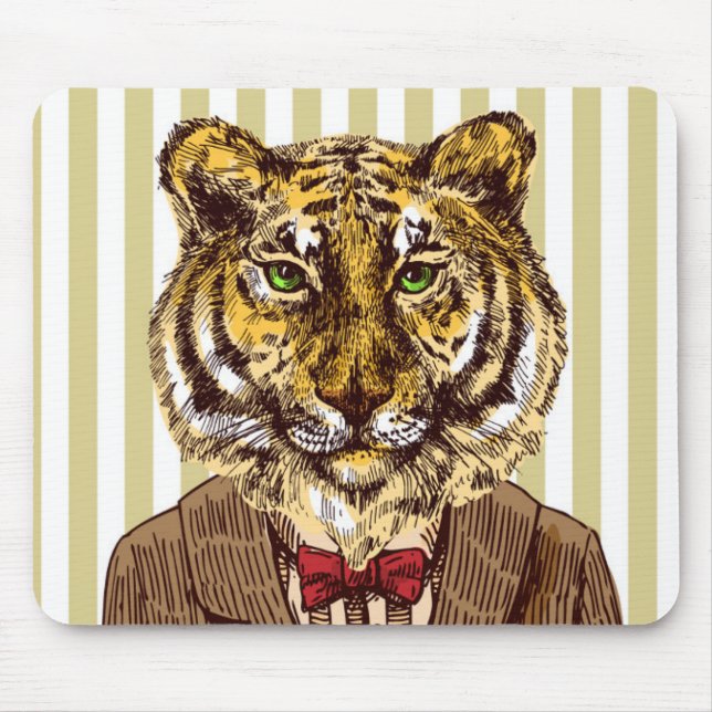 Tiger in der Abends-Abnutzung Mousepad (Vorne)
