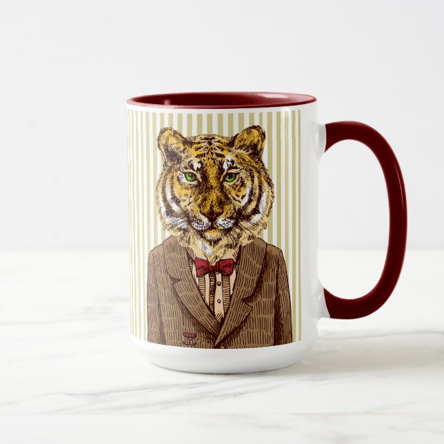 Tiger in der Abends-Abnutzung Tasse (Rechts)