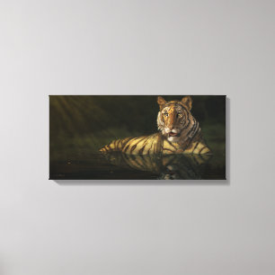 Tiger in der digitalen Wassermalerei Leinwanddruck