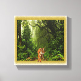 Tiger in der Dschungel-Leinwand Leinwanddruck