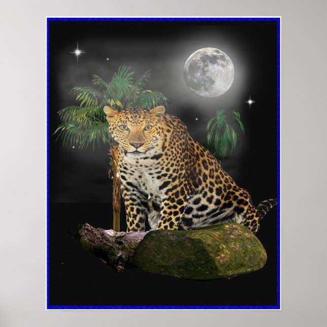 Tiger in der Nachtposter Poster (Vorne)