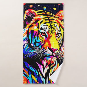Tiger in einem Blumentraum Badhandtuch Set