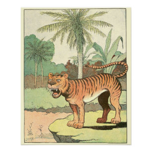 Tiger in einem tropischen Dschungel Perfekt Poster