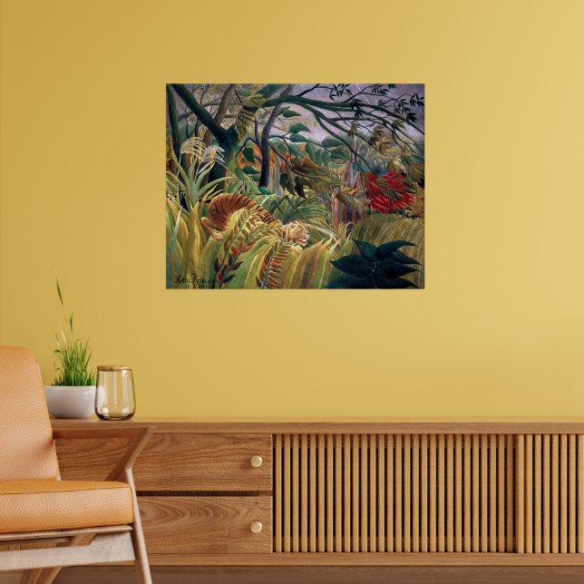 Tiger in einem tropischen Sturm | Henri Rousseau | Poster (Wohnzimmer 2)