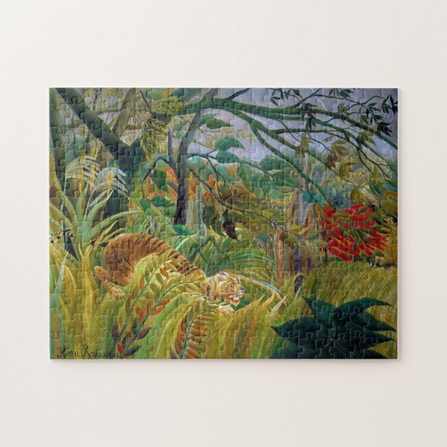Tiger in einem tropischen Sturm, Rousseau (Horizontal)